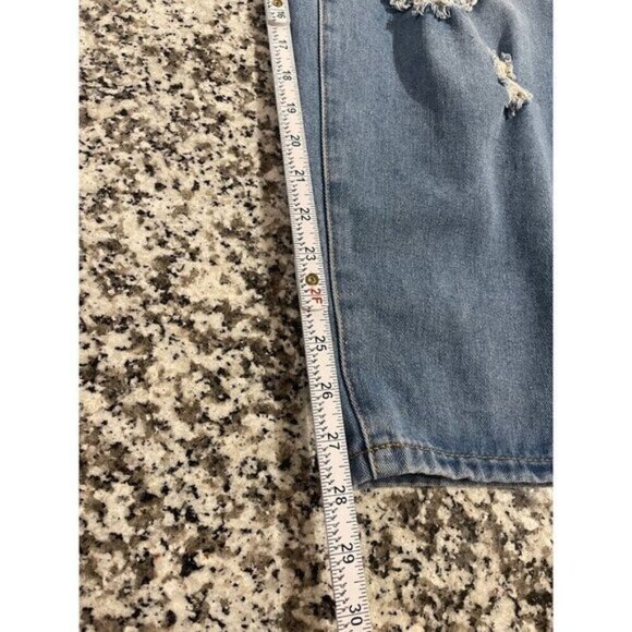 Shein Curve 1XL Women’s Light Blue Distressed Boyfriend Jeans Relaxed Fit Denim - Picture 5 of 8
